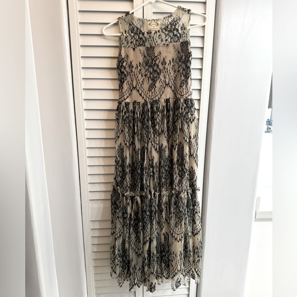 Joyfolie girl’s black and nude lace maxi dress - Picture 2 of 2